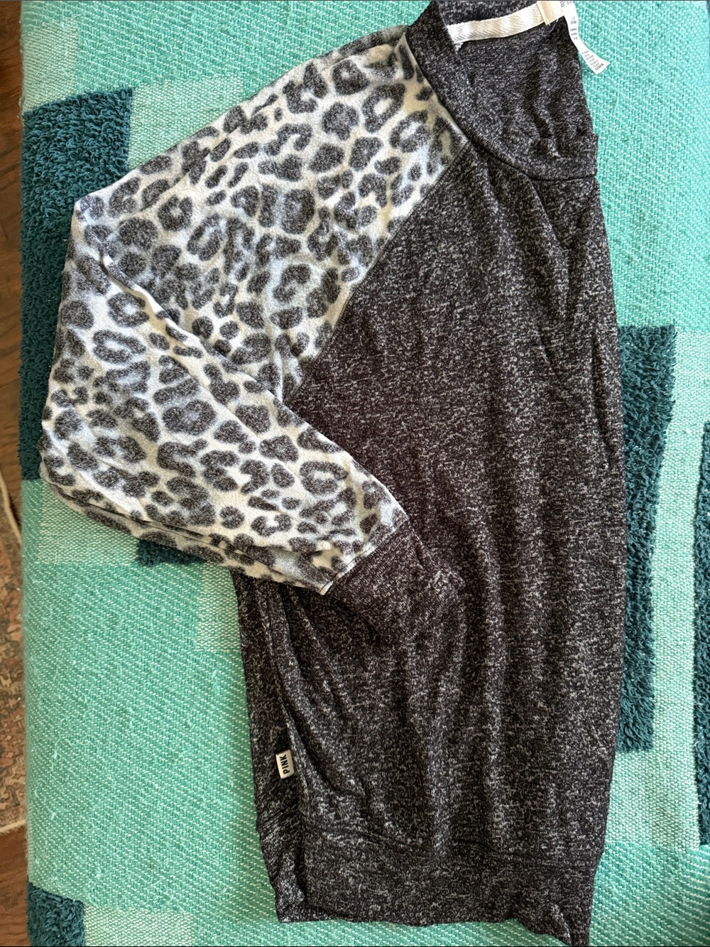 Super SOFT PINK Victoria's Secret Gray Leopard-Print  Top